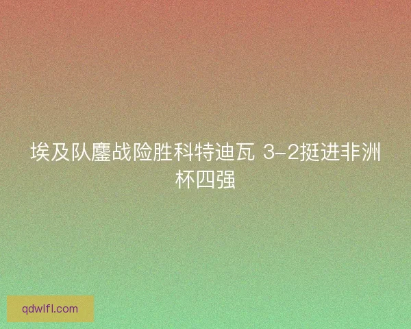 埃及队鏖战险胜科特迪瓦 3-2挺进非洲杯四强