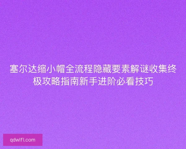 塞尔达缩小帽全流程隐藏要素解谜收集终极攻略指南新手进阶必看技巧 塞尔达缩小帽全流程隐藏要素解谜收集终极攻略指南新手进阶必看技巧