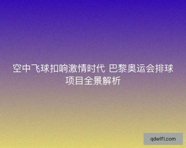 空中飞球扣响激情时代 巴黎奥运会排球项目全景解析 空中飞球扣响激情时代 巴黎奥运会排球项目全景解析